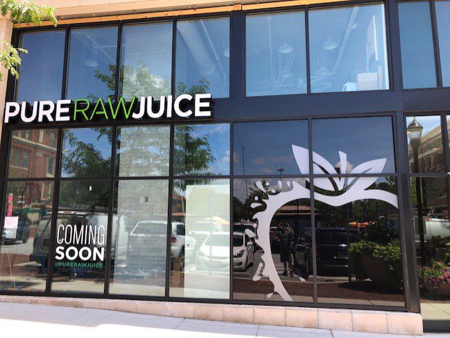 pure raw juice business signage