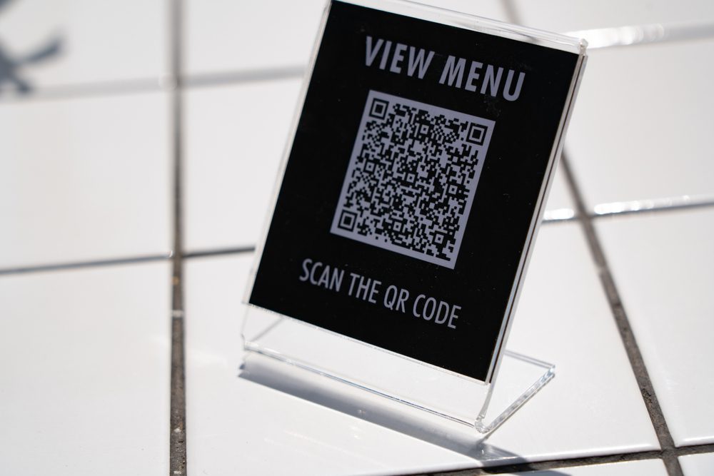 View menu and Scan the QR code sign on the table